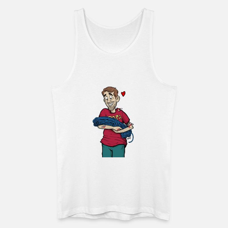Papa_Climber - Männer Bio Tank Top - Weiß