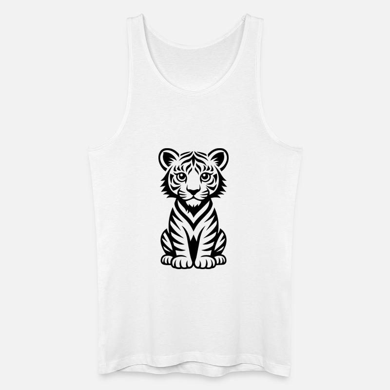 Tigerlinien Illustration - Männer Bio Tank Top - Weiß