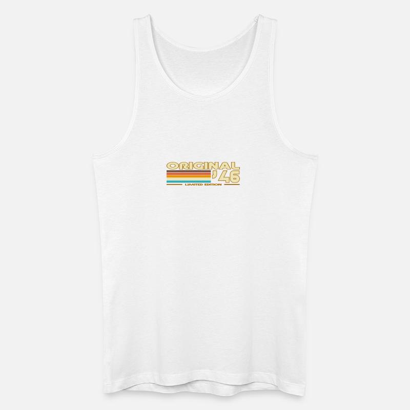 Originale 46 Pastellstreifen - Männer Bio Tank Top - Weiß