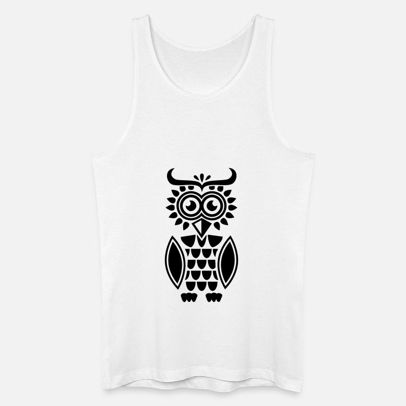 Eule - Männer Bio Tank Top - Weiß