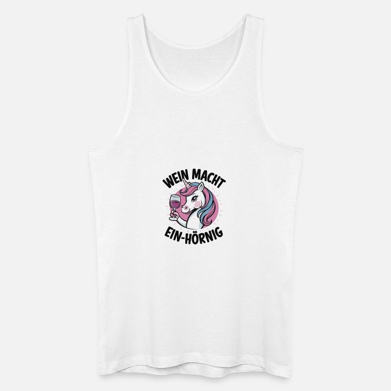 Wein macht Ein-Hörnig - Männer Bio Tank Top - Weiß