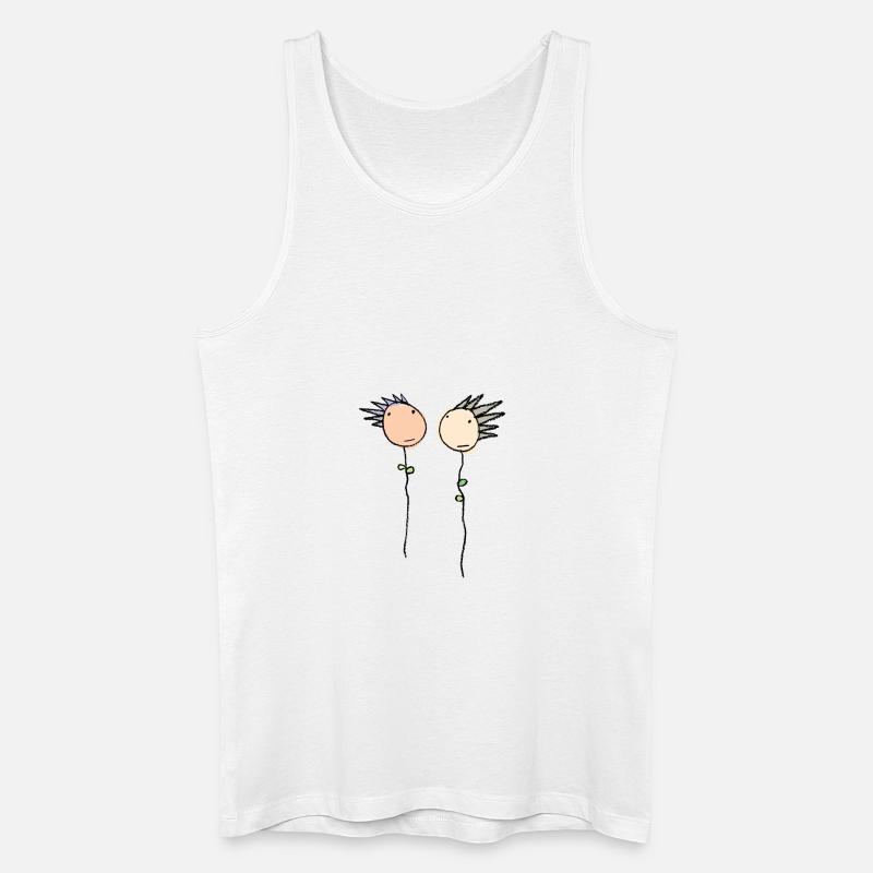 Face to Face - Männer Bio Tank Top - Weiß