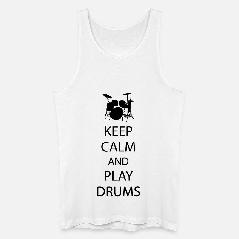Keep Calm Drummer - Männer Bio Tank Top - Weiß