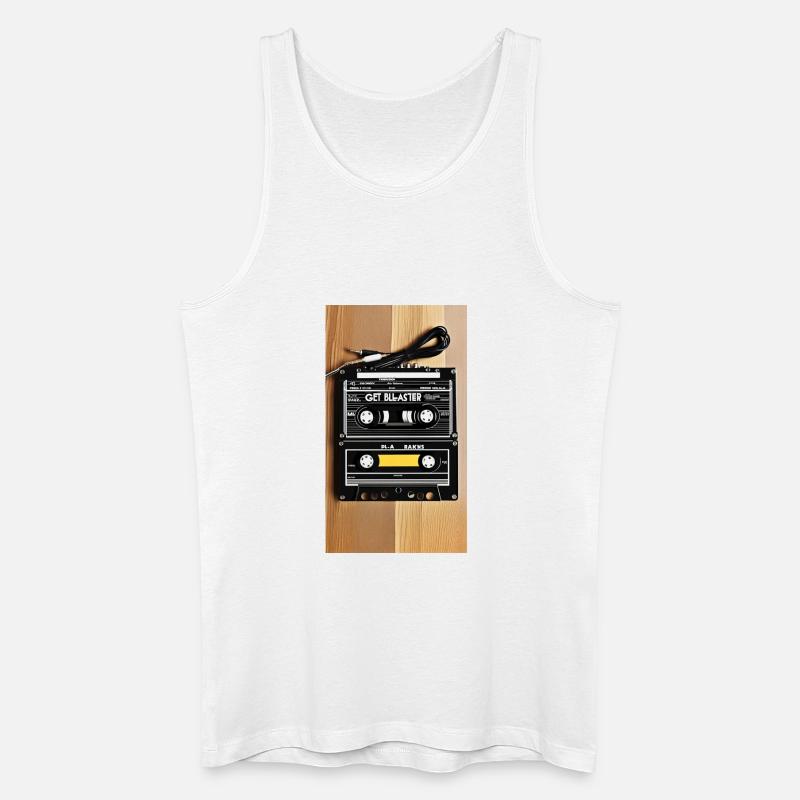 Get Blaster Kassette Retro - Männer Bio Tank Top - Weiß
