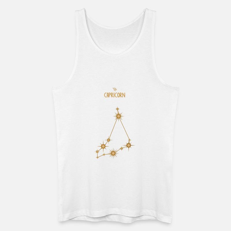 Steinbock Sternzeichen Sternbild Sternbild Golden - Männer Bio Tank Top - Weiß