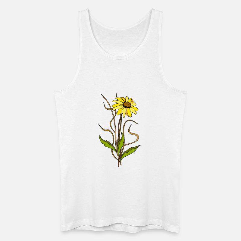 Blume - Männer Bio Tank Top - Weiß