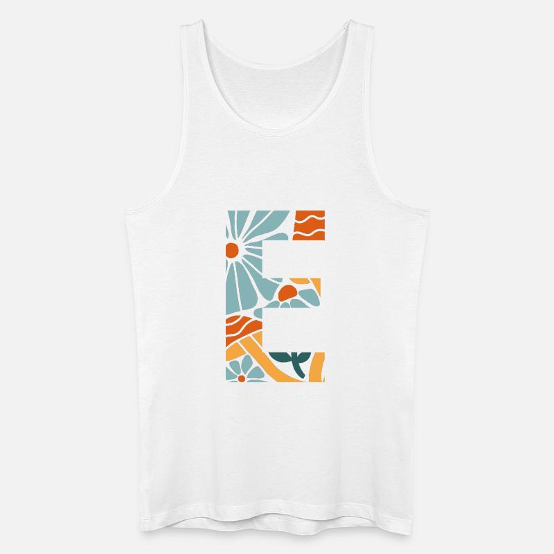 Buchstabe e Blumen groovy Geschenkidee - Männer Bio Tank Top - Weiß