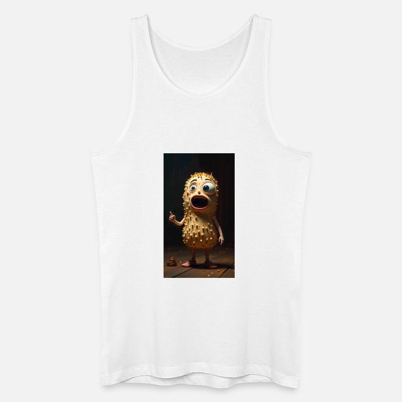 Spiky Peanut Maskottchen - Männer Bio Tank Top - Weiß