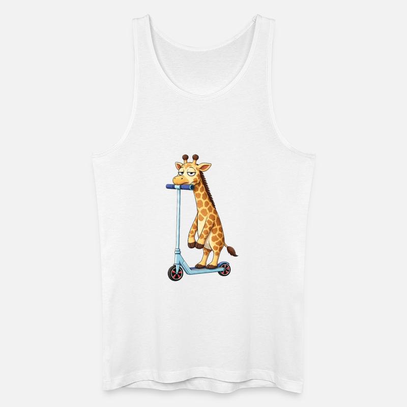 Süße Giraffe Roller Scooter Freundschaft Cartoon - Männer Bio Tank Top - Weiß