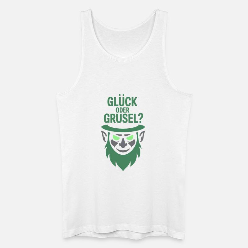Glück oder Grusel Kobold-Motiv - Männer Bio Tank Top - Weiß