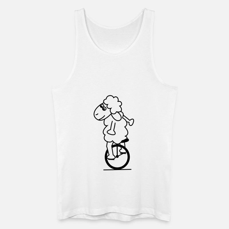 Einradschaf - Männer Bio Tank Top - Weiß
