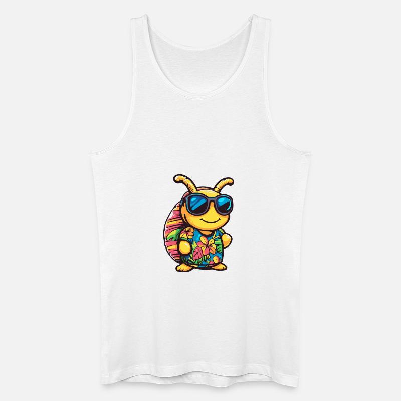 Schnecke Comic Urlaub - Männer Bio Tank Top - Weiß