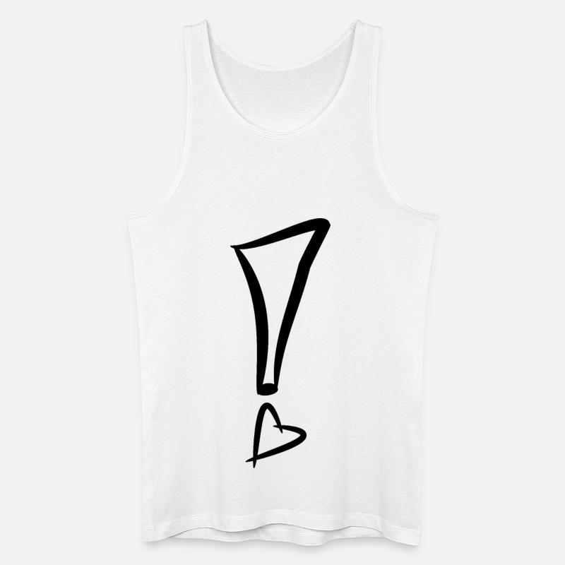 Ausrufezeichen mit Herz Schwarz - Männer Bio Tank Top - Weiß
