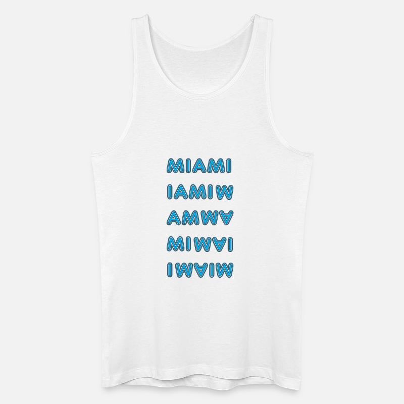 Miami Blau - Männer Bio Tank Top - Weiß