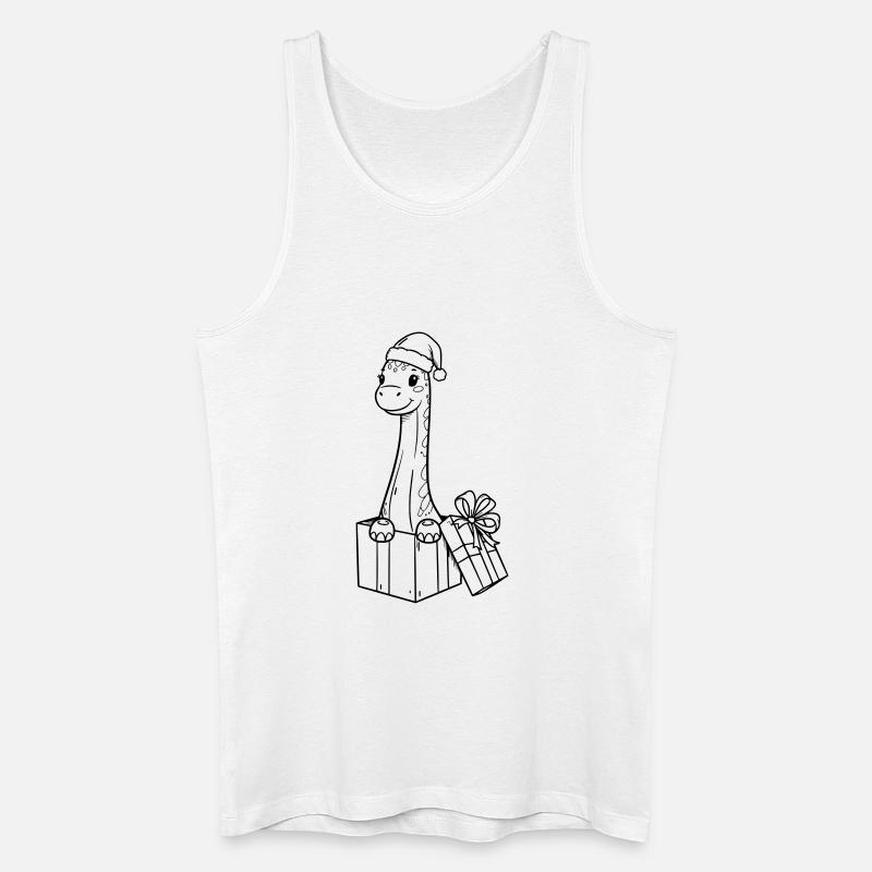 Weihnachts-Giraffe mit Geschenken Illustration - Männer Bio Tank Top - Weiß