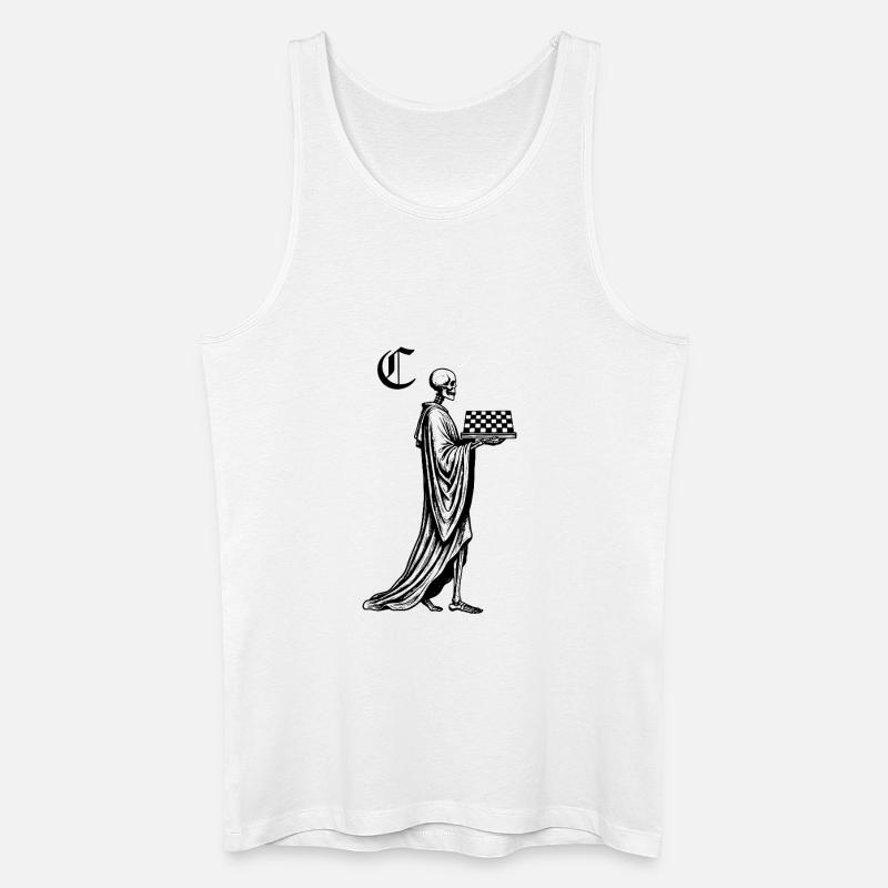 Skelett mit Schachbrett - Männer Bio Tank Top - Weiß