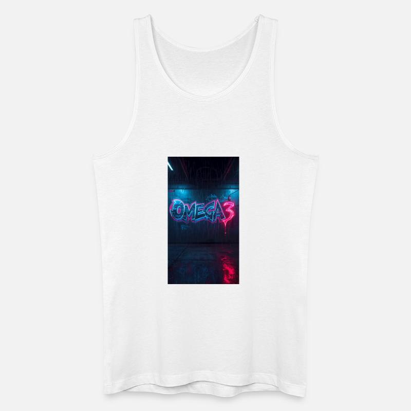 Omega3 Neon Graffiti - Männer Bio Tank Top - Weiß