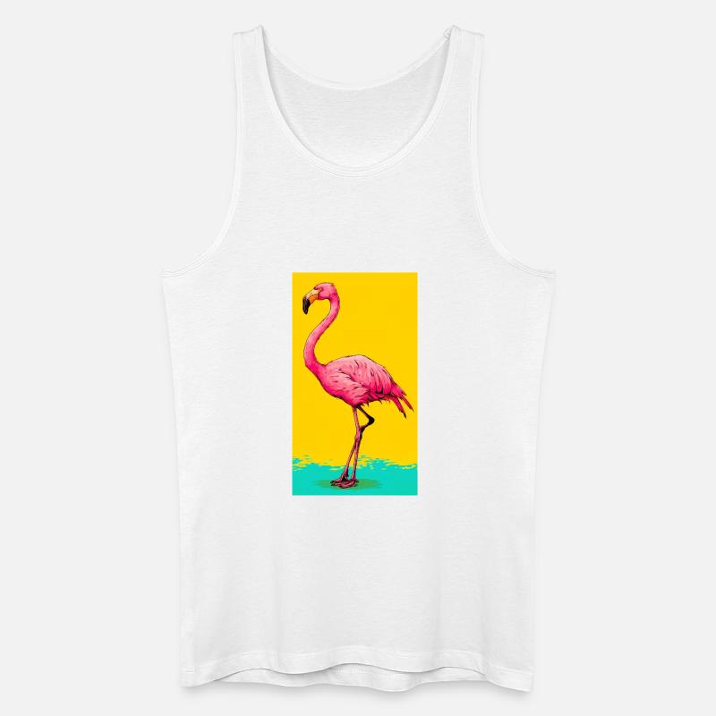 Flamingo - Männer Bio Tank Top - Weiß