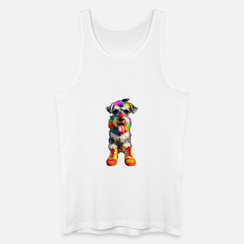 Schnauzer Clown - Männer Bio Tank Top - Weiß