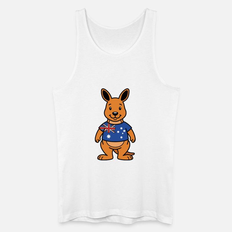 Australia Kangaroo - Männer Bio Tank Top - Weiß