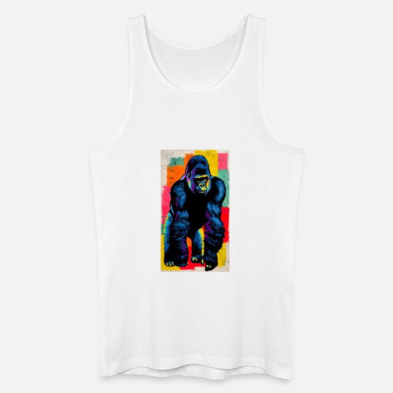 Gorilla - Männer Bio Tank Top - Weiß