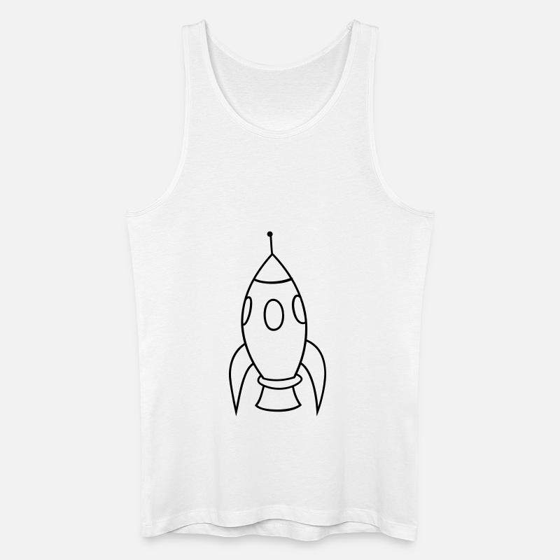 Rakete - Männer Bio Tank Top - Weiß