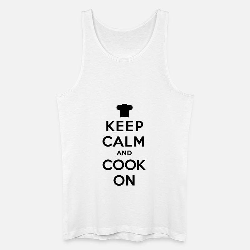 Keep Calm and Cook on - Männer Bio Tank Top - Weiß