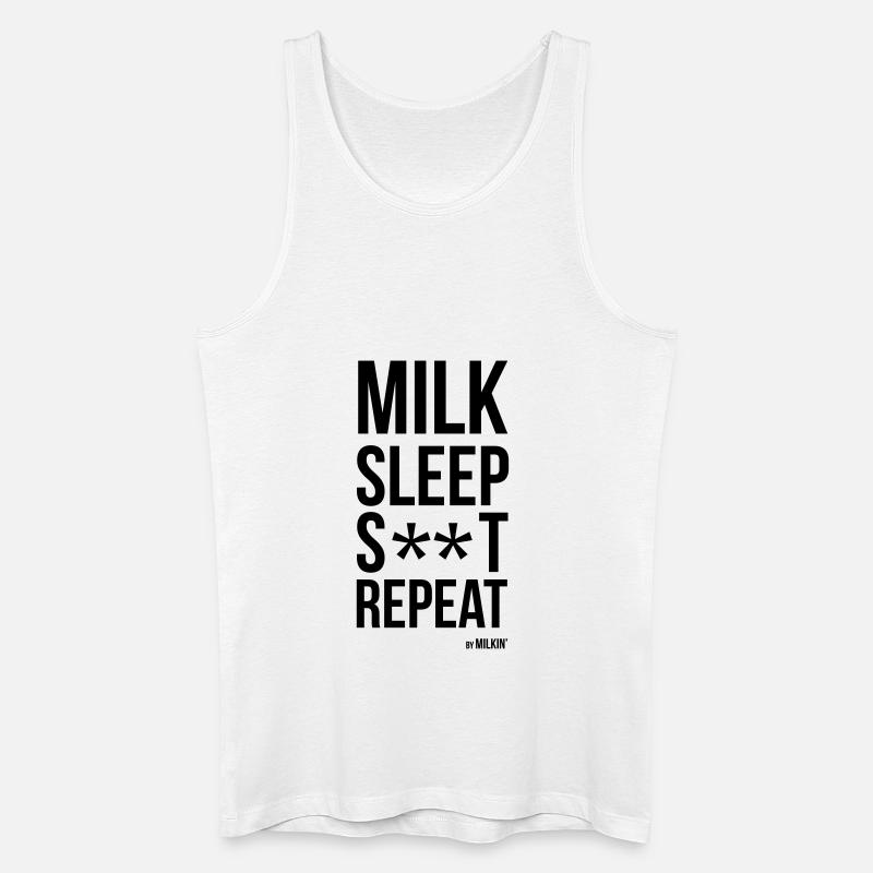 Milkin' - Repeat - Breastfeeding - Männer Bio Tank Top - Weiß