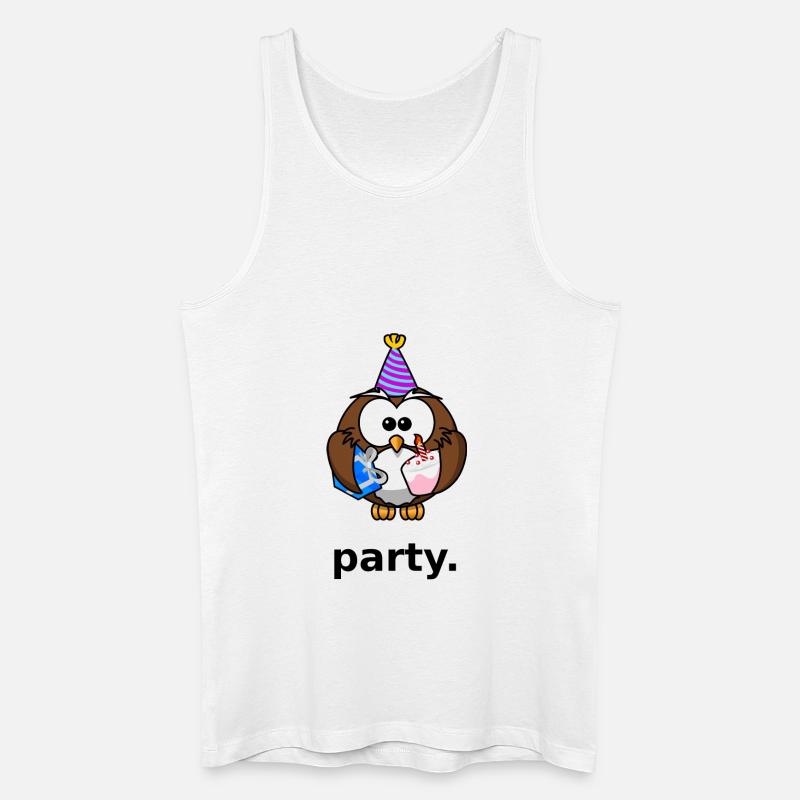 Party Eule - Männer Bio Tank Top - Weiß