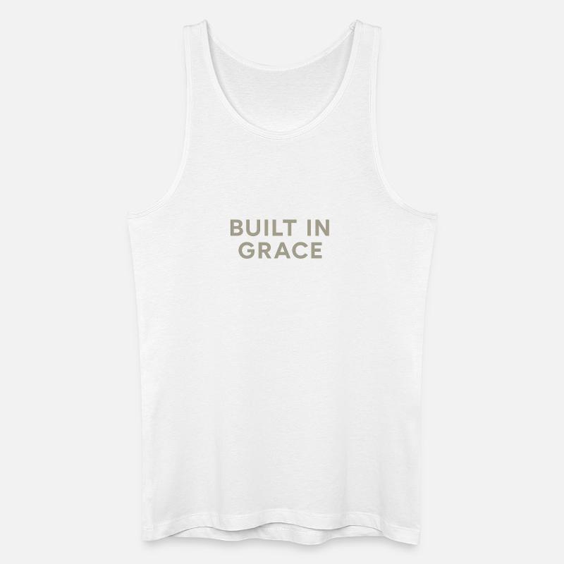 Built in Grace Typography - Männer Bio Tank Top - Weiß