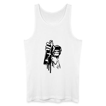 sprayer gorille d’art de rue cool dans le style graffiti - Débardeur bio Homme - blanc - Devant