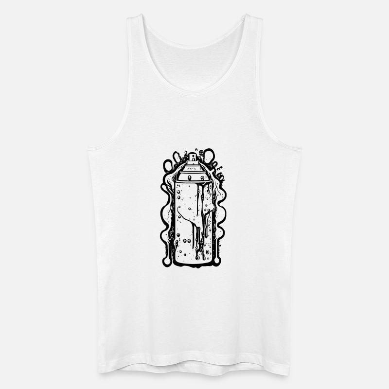 Coole Comic Sprühdose mit Tropfen - Männer Bio Tank Top - Weiß