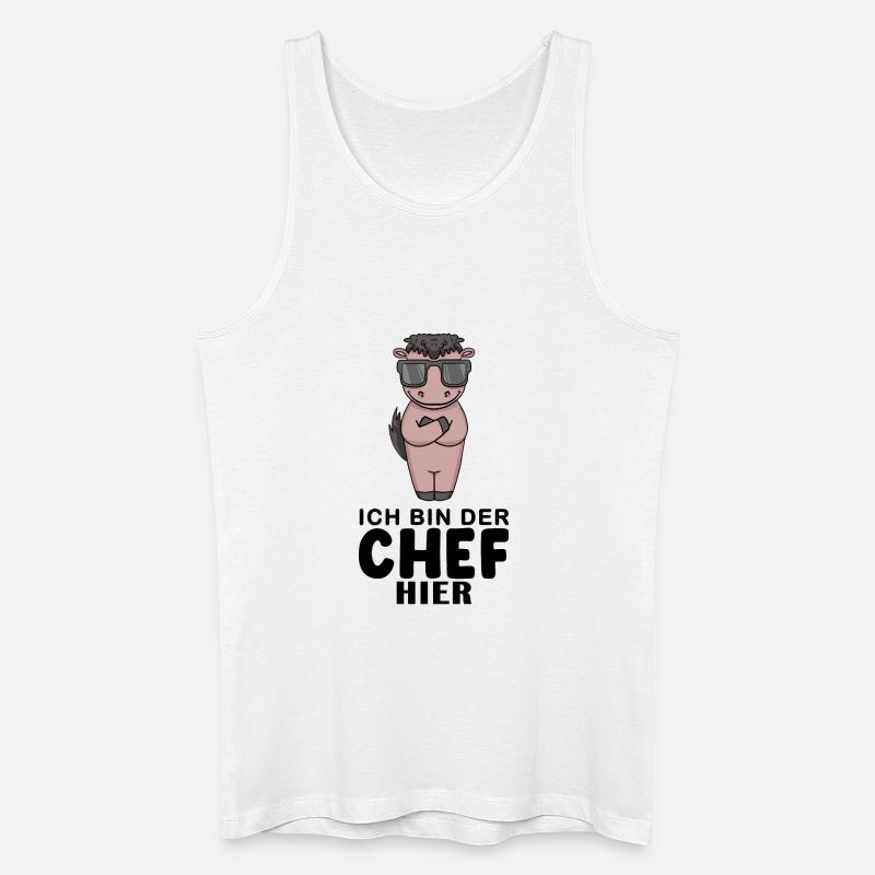 Chef Spruch mit Pferd Motiv - Männer Bio Tank Top - Weiß