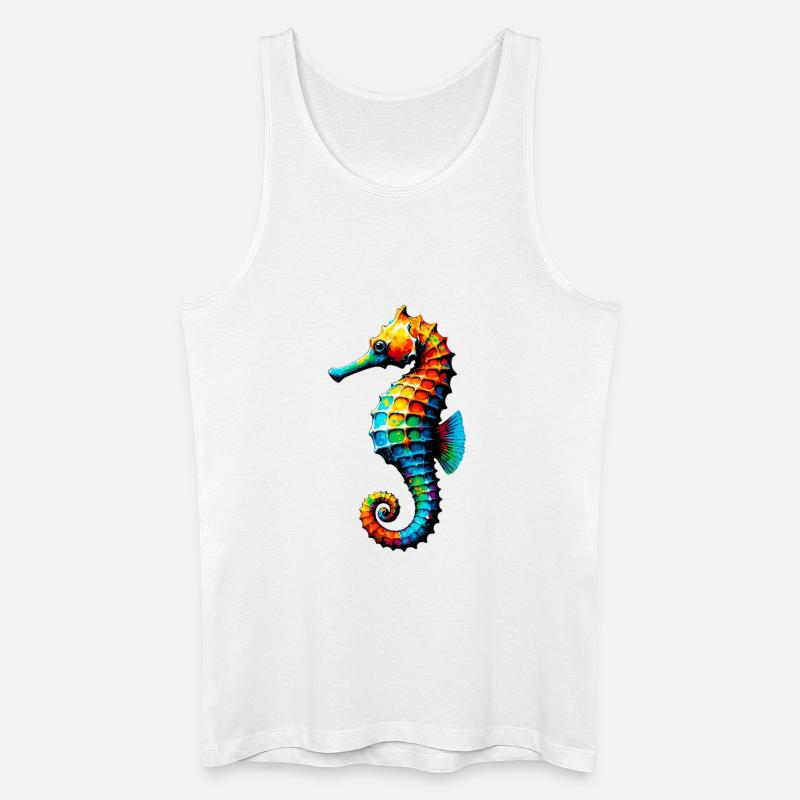 Seepferdchen - Männer Bio Tank Top - Weiß