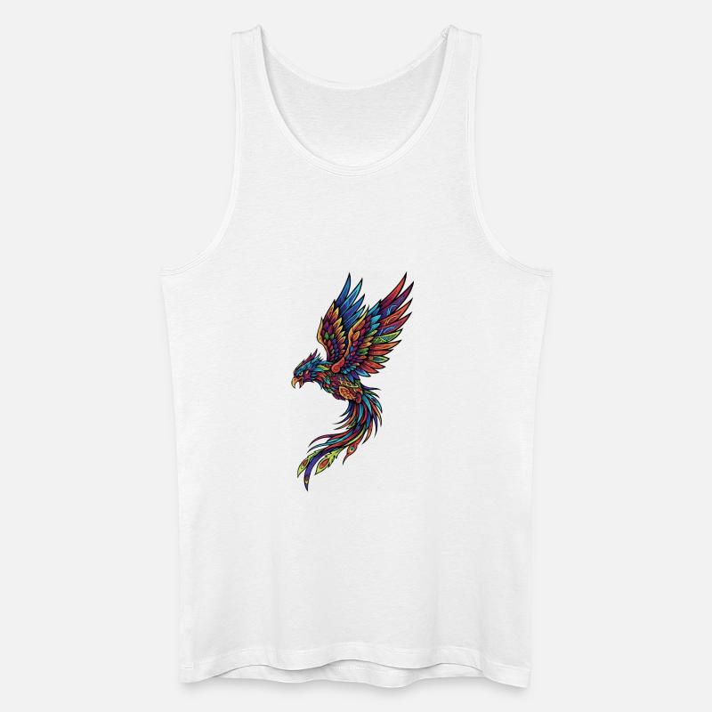 Neon Phoenix auf Schwarz - Männer Bio Tank Top - Weiß