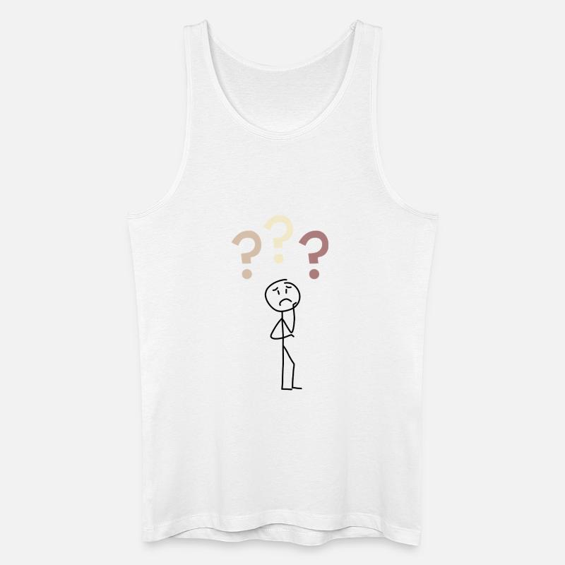 Three Question Marks – Minimal Mystery Design - Männer Bio Tank Top - Weiß