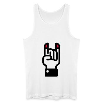 Teufelshörner Handzeichen / Devil's Horns Hand - Männer Bio Tank Top - Weiß - Vorne