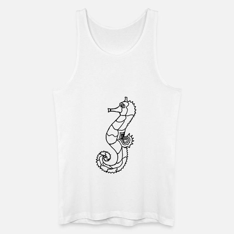 Seepferdchen schwarz - Männer Bio Tank Top - Weiß