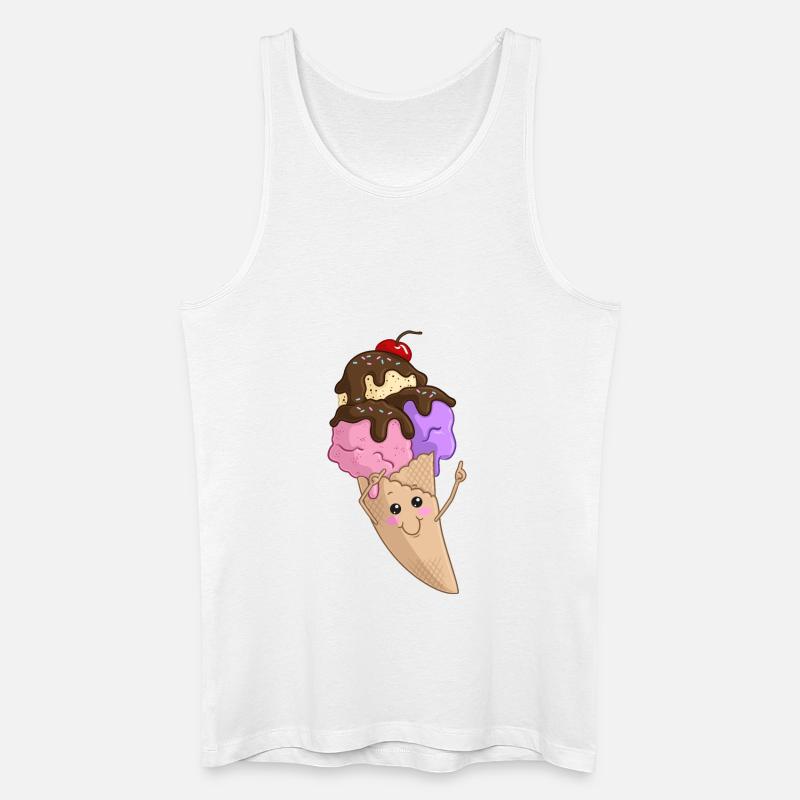Eis in der Waffel - Männer Bio Tank Top - Weiß