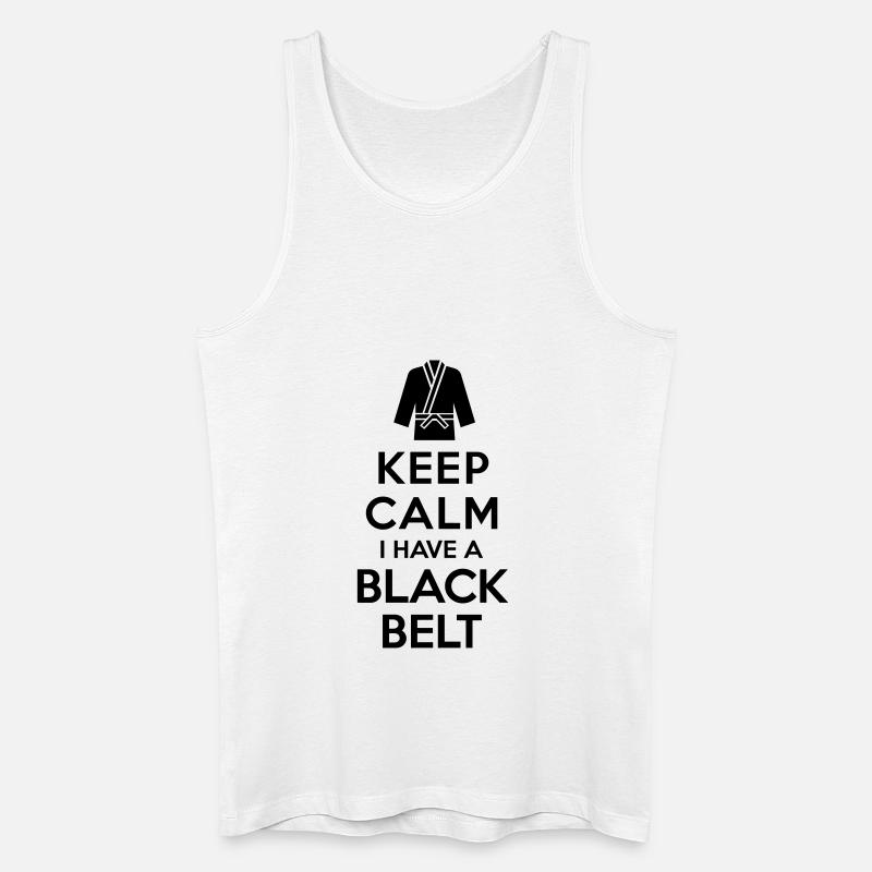 Bewahren Sie Ruhe, ich habe einen schwarzen Gürtel - Männer Bio Tank Top - Weiß