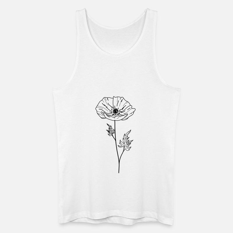 Mohn Blume 13 Zeichenfläche 5 - Männer Bio Tank Top - Weiß
