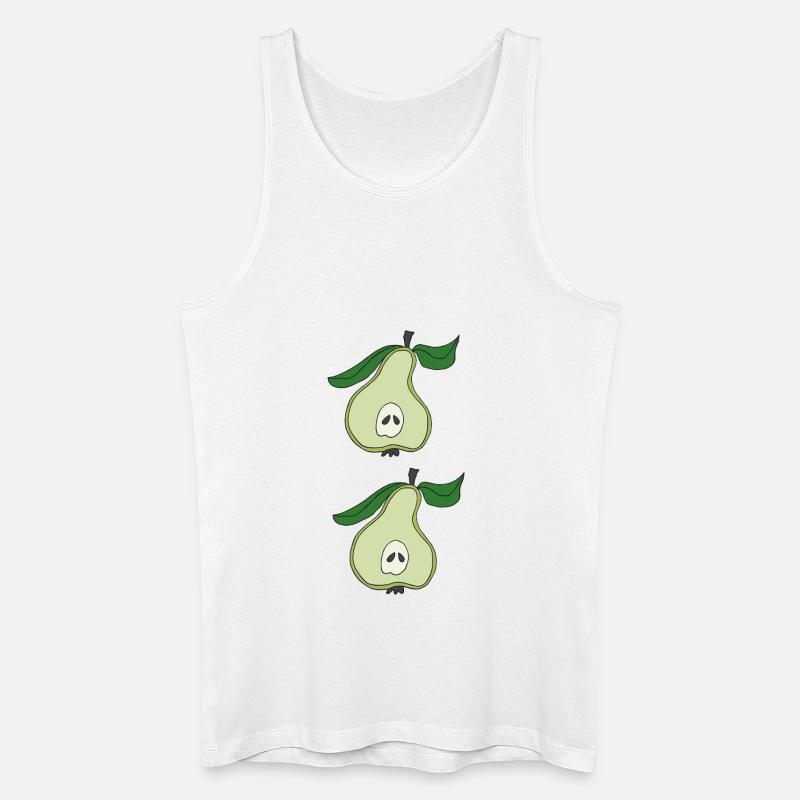 birnenhaelfte doppelt - Männer Bio Tank Top - Weiß
