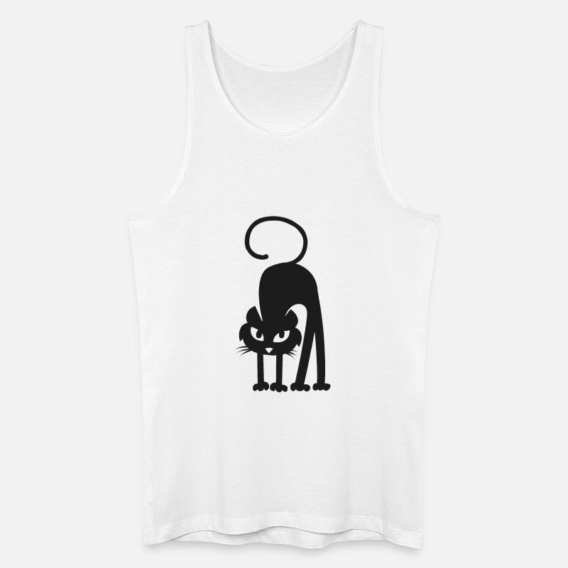 Schwarze Katze - Männer Bio Tank Top - Weiß