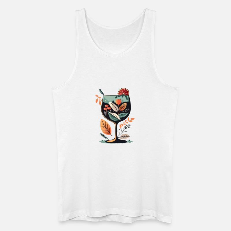 Botanische Weinglasblüte - Männer Bio Tank Top - Weiß
