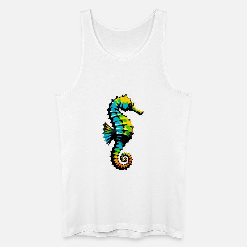 Seepferdchen - Männer Bio Tank Top - Weiß
