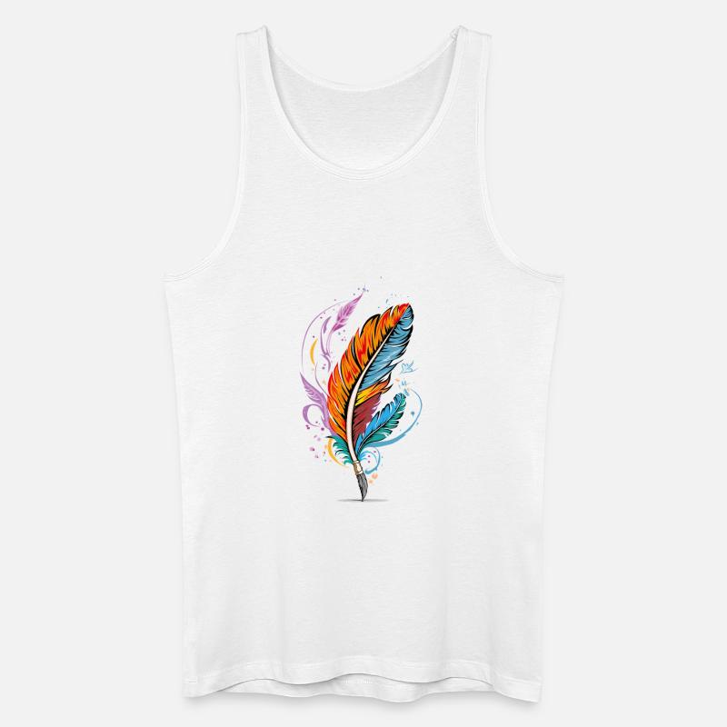 Feather - Männer Bio Tank Top - Weiß