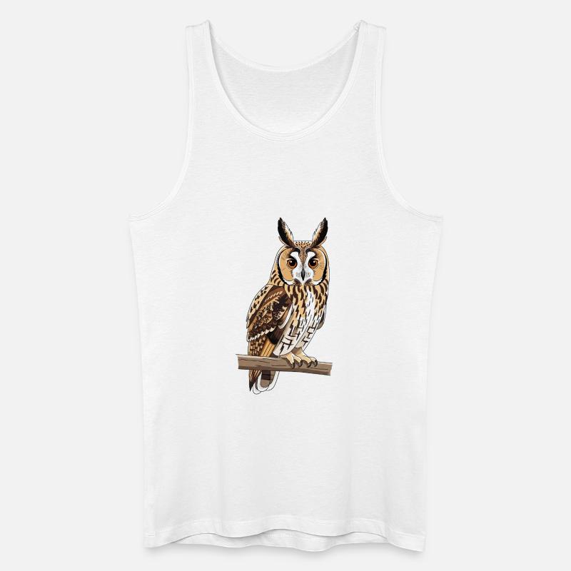 Waldohreule Eule Asio Otus - Männer Bio Tank Top - Weiß