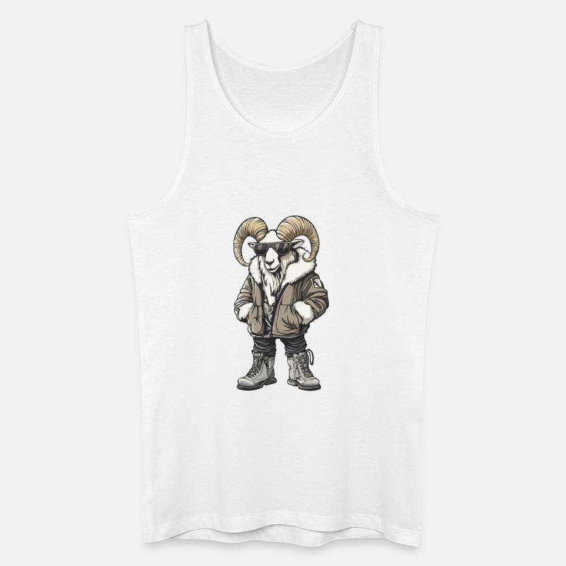 Bergziege Cool Winter - Männer Bio Tank Top - Weiß