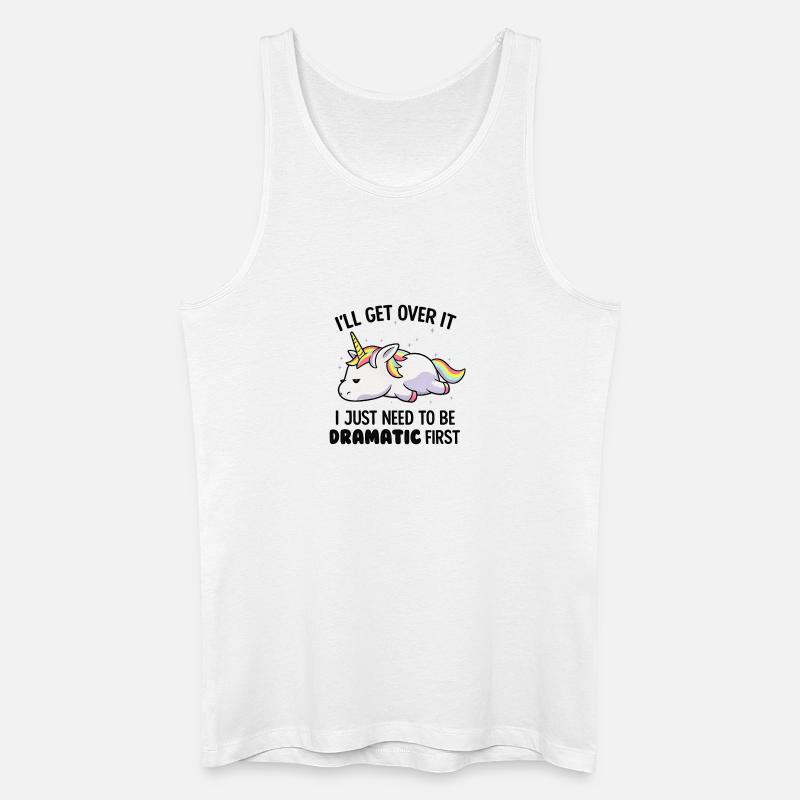 Schlafendes Drama Einhorn - Männer Bio Tank Top - Weiß