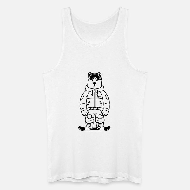 Bear Snowboarder - Men’s Organic Tank Top - white